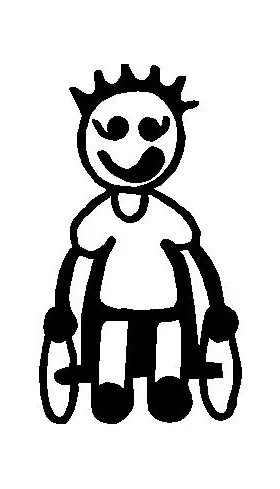 Wheelchair Boy Stick Figure Decal / Sticker 01