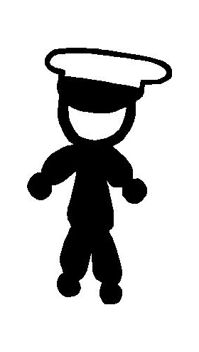 Police Man Stick Figure Decal / Sticker 01