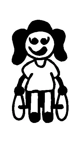 Wheelchair Girl Stick Figure Decal / Sticker 01