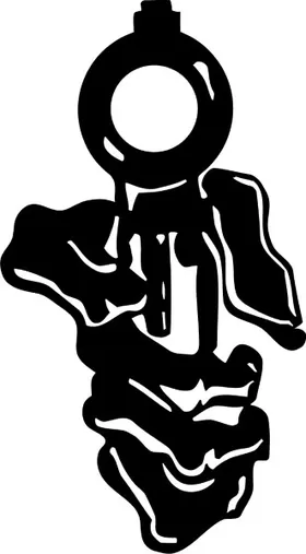 Skeleton Hand Gun Decal / Sticker 01