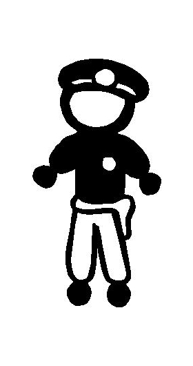 Police Man Stick Figure Decal / Sticker 04