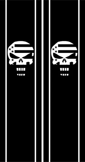 American Flag Punisher Truck Bed Stripes Decals / Stickers 03