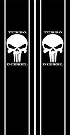 Punisher Turbo Diesel Truck Bed Stripes Decals / Stickers 12