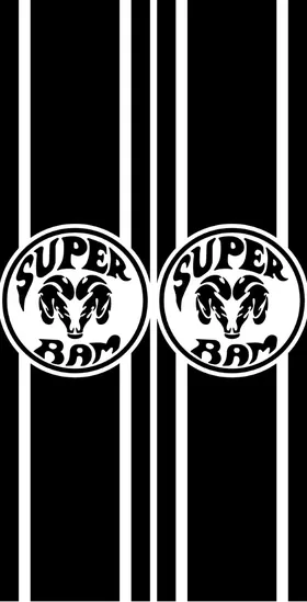 Super Ram Truck Bed Stripes Decals / Stickers 05