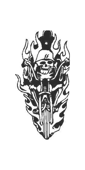 Flaming Chopper Skull Decal / Sticker