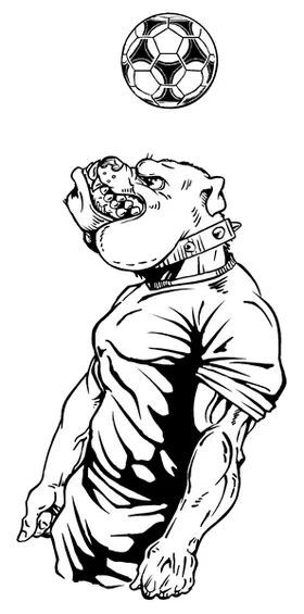 Soccer Bulldog Mascot Decal / Sticker 3