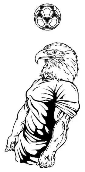 Soccer Eagles Mascot Decal / Sticker 1