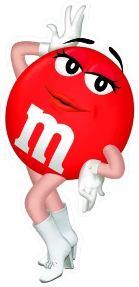 Red Female M&M Decal / Sticker 39