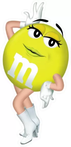 Yellow Female M&M Decal / Sticker 38