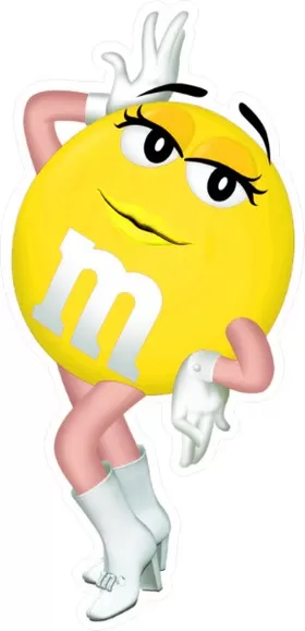 Yellow Female M&M Decal / Sticker 66