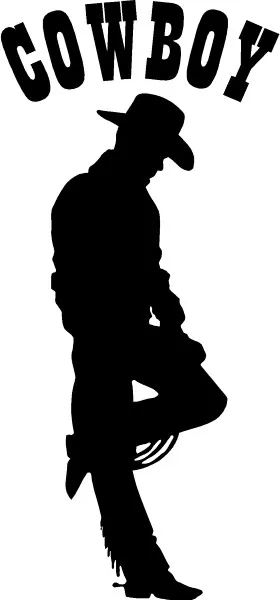 leaning cowboy silhouette vector