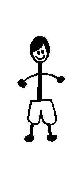 Shorts Boy Stick Figure Decal / Sticker 01