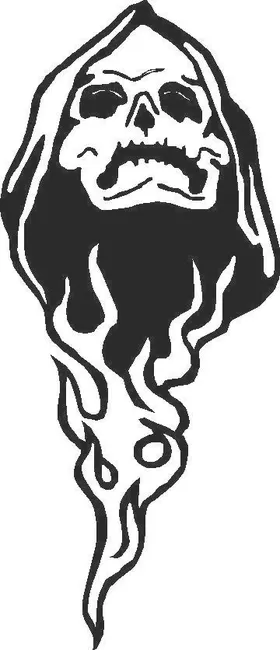 Flaming Skull Decal / Sticker Design 01