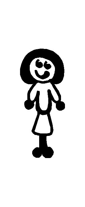 Girl Stick Figure Decal / Sticker 08