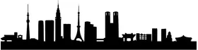 Tokyo Skyline Silhouette Decal / Sticker 01