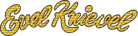 Gold Engine Turned Evel Knievel Lettering Decal / Sticker 14