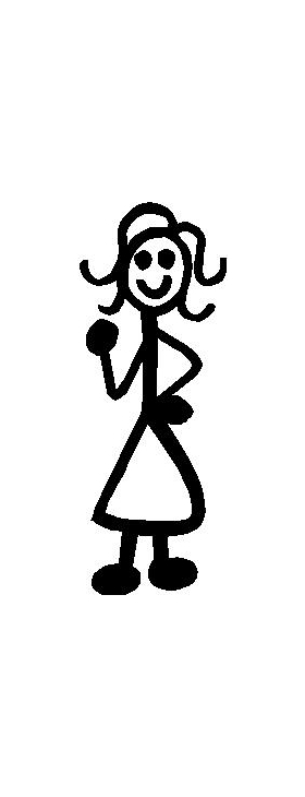 Girl Stick Figure Decal / Sticker 01