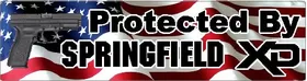 American Flag Protected By Springfield XD Decal / Sticker