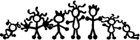 Entire Family Stick Figure Decal / Sticker