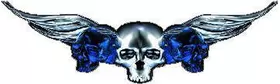 Blue Winged Skulls Decal / Sticker J3