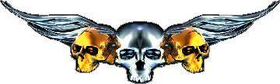 Gold Winged Skulls J4 Decal / Sticker