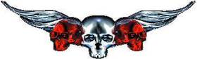 Red Winged Skulls Decal / Sticker J2