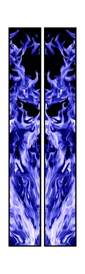 z 10 Inch Dual Blue/Purple True Fire Racing Stripe Decal / Sticker