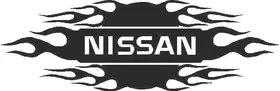 Flaming Nissan Logo Decal / Sticker (around style)