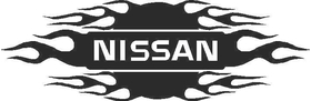 Flaming Nissan Logo Decal / Sticker (around style)