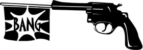 Gun with Bang Flag Decal / Sticker 02