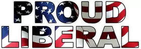 Proud Liberal American Flag Decal / Sticker 01