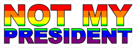 Not My President LGBT Flag Decal / Sticker 04