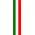 z 12 Inch Italian Flag Single Racing Stripe Decal / Sticker