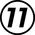 11 Race Number Hemihead Font Decal / Sticker