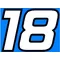 18 Race Number 2 Color Hemihead Font Decal / Sticker