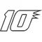 10 Race Number Outline Decal / Sticker