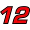 12 Race Number 2 Color Euromode Bold Font Decal / Sticker