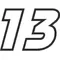 13 Race Number Bahamas Font Decal / Sticker