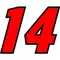 14 Race Number Motor Font 2 Color Decal / Sticker