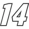 14 Race Number Motor Font Decal / Sticker