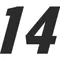 14 Race Number Motor Font Decal / Sticker