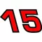 15 Race Number 2 Color Euromode Bold Font Decal / Sticker