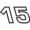 15 Race Number Euromode Bold Font Decal / Sticker