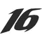 16 Race Number Solid Decal / Sticker