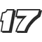 17 Race Number Decal / Sticker  OUTLINE