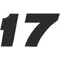 17 Race Number Decal / Sticker SOLID