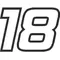 18 Race Number Hemihead Font Decal / Sticker