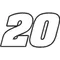 20 Race Number Aardvark Font Decal / Sticker