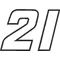 21 Race Number Outline Decal / Sticker