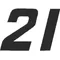 21 Race Number Solid Decal / Sticker